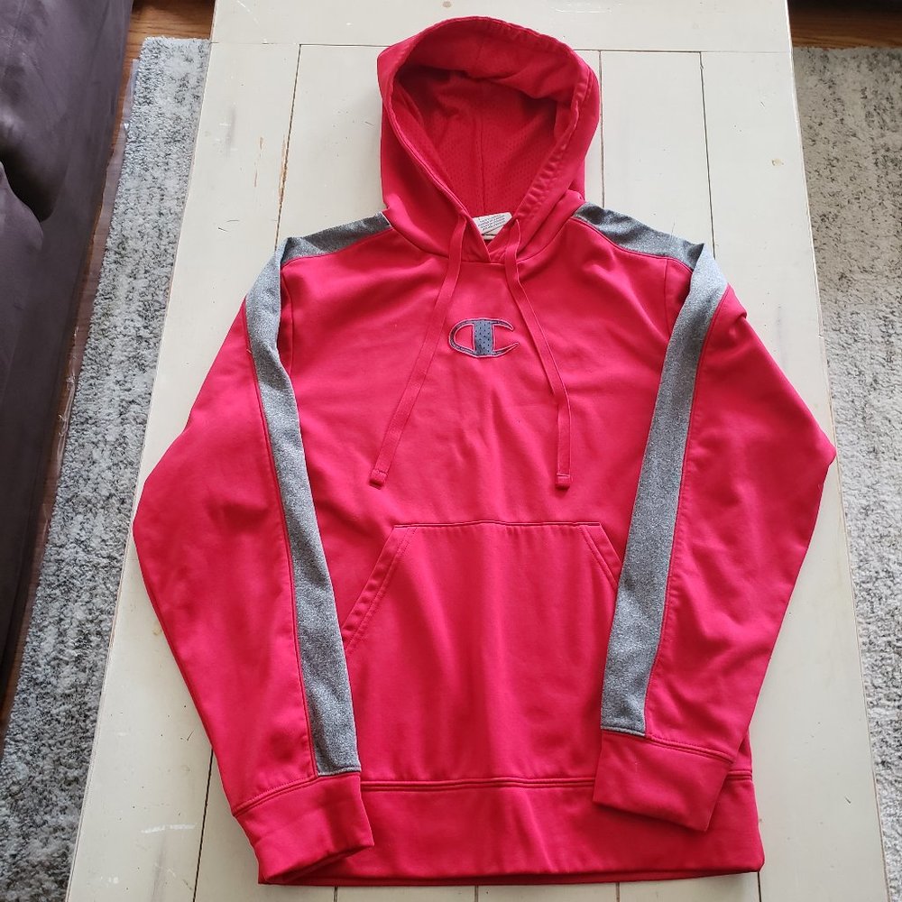 MENS CHAMPION POWERTRAIN SWEATSHIRT/HOODIE (RED) - SIZE S